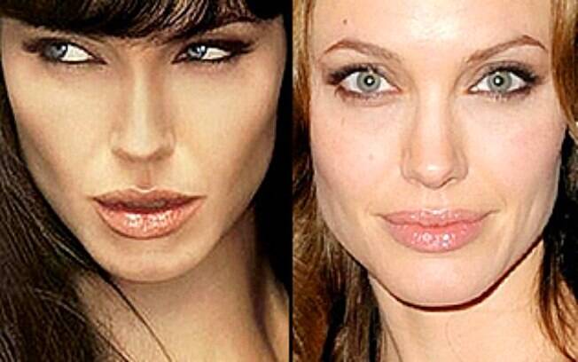 A já linda Angelina Jolie teve os traços ainda mais refinados no pôster do filme Salt