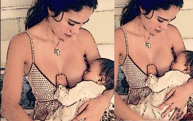 Daniela Albuquerque também usou a rede social para mostrar seu momento com a filha ainda bebê