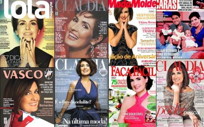 Fátima Bernardes em diversas capas de revistas