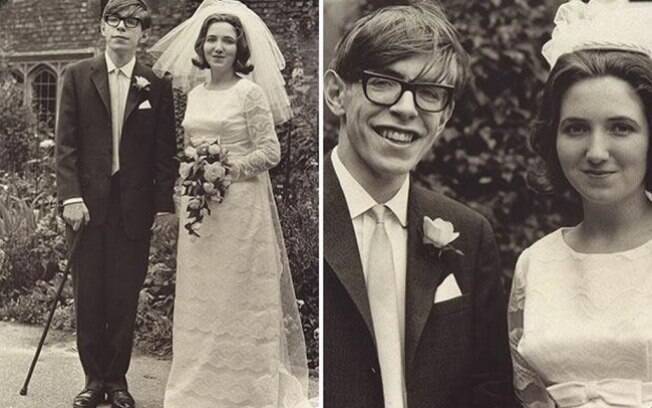 Stephen Hawking com sua primeira esposa, Jane Wilde.