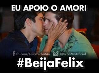 O perfil humorístico Félix Bicha Má criou uma campanha pelo beijo gay em