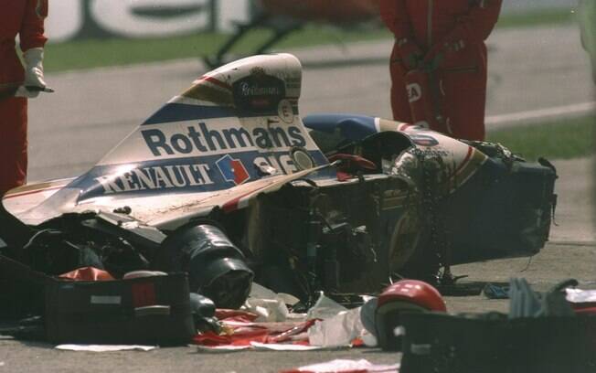 Ayrton Senna morreu em 1994 após acidente que deixou sua Williams destruída. Foto: Getty Images