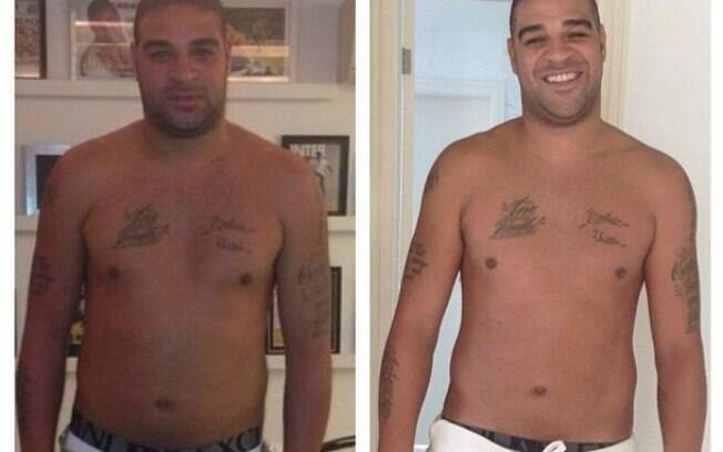 Adriano Imperador publicou foto do antes e depois de sua dieta e malhação