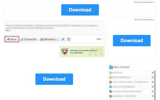 Anúncios falsos imitam o verdadeiro link de download para o usuário baixar arquivos indesejados