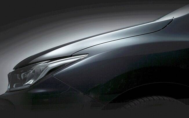 Imagem da lateral da frente mostra detalhe de como será o perfil do sedã compacto da Honda no mercado tailandês Imagem da lateral da frente mostra detalhe de como será o perfil do sedã compacto da Honda no mercado tailandês