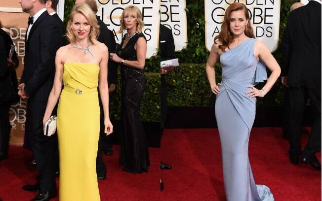 Naomi Watts e Amy Adams posam para fotos no Globo de Ouro. Foto: AP