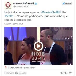 Interação com o 'MaterChef' em 2014