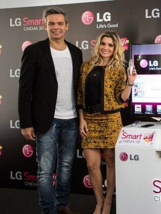Flávia Alessandra no evento da LG nesta segunda-feira