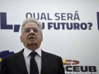 O ex-presidente Fernando Henrique Cardoso participa de palestra em São Paulo, neste sábado