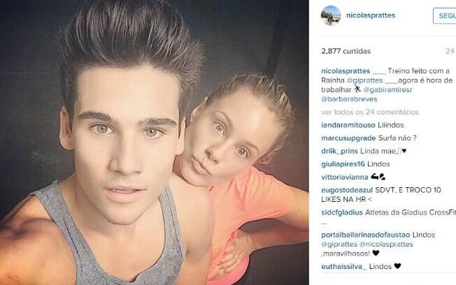 Nicolas Prattes e a sua bela mãe, Giselle Prattes