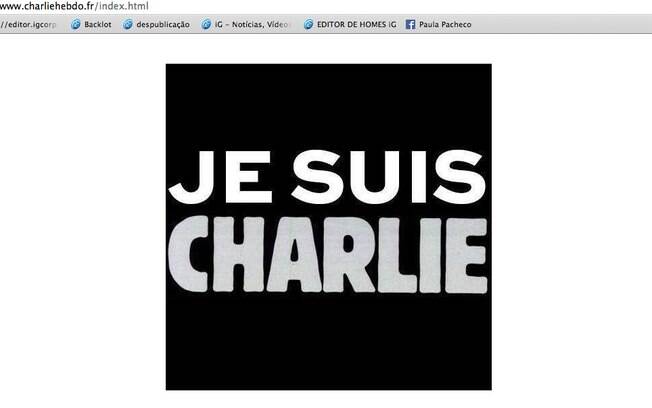 Reprodução do site da revista francesa Charlie Hebdo, atacada por terroristas nesta quarta-feira (7). Foto: Reprodução
