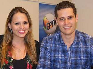 Pedro Leonardo e Aline Lima, apresentadores do 'Rota 35'