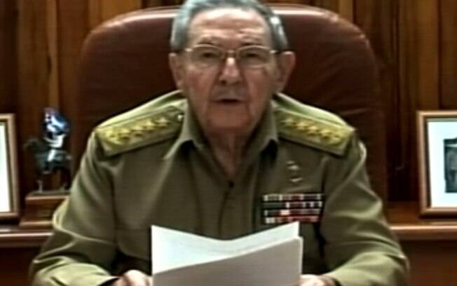 O líder de Cuba, Raúl Castro, discursa sobre retomada das relações com os EUA, nesta quarta-feira. Foto: Youtube/Reprodução