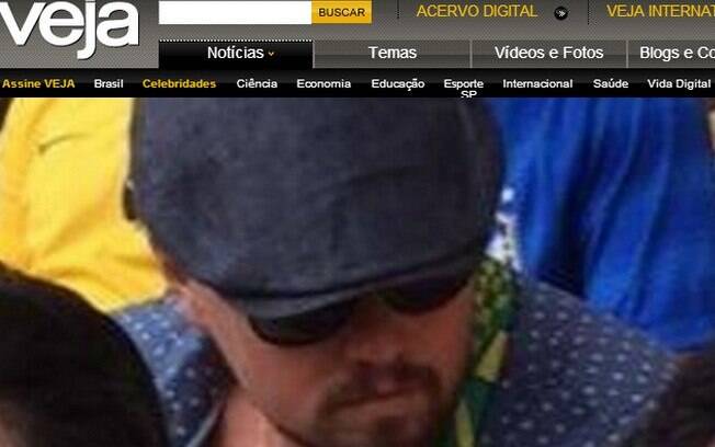 Revista Veja fotografa Leonardo DiCaprio no meio da torcida brasileira