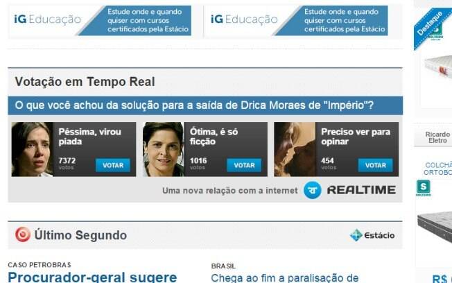 Resultado da enquete mostra insatisfação para solução em 'Império'