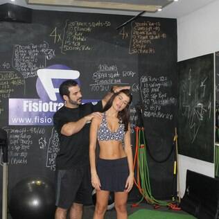Carol Castelo Branco no treino com Fábio Aquino