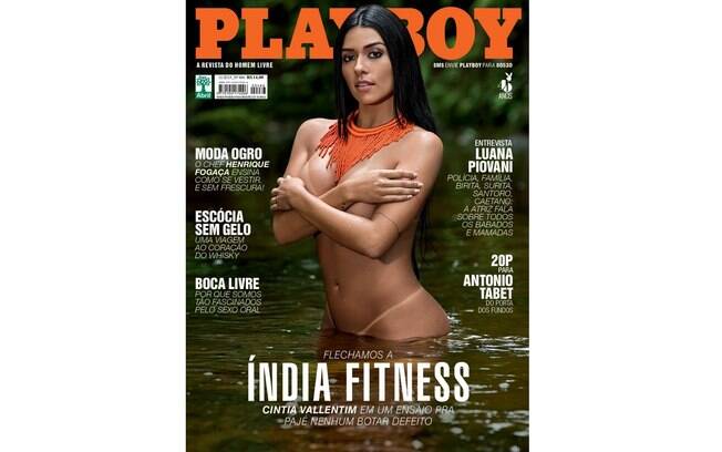 Capa da Playboy de novembro, com a Índia Fitness em destaque