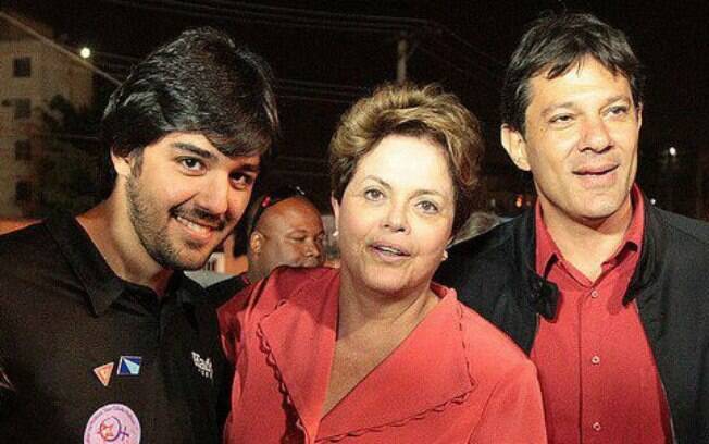 Prefeito Fernando Haddad e seu filho com a presidente