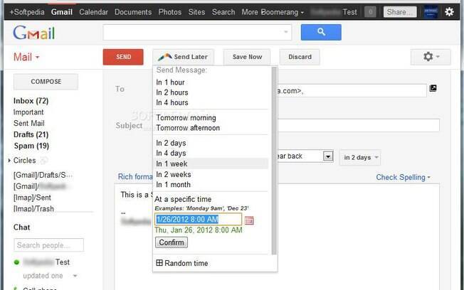 Boomerang permite programar e-mails