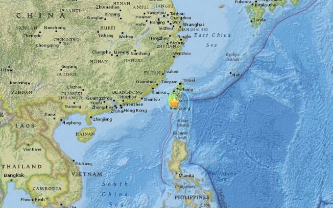 Imagem do Serviço Geológico dos Estados Unidos mostra o epicentro do terremoto