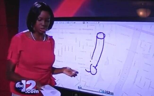 Repórter do telejornal da emissora WJRT desenhou 'pênis' em painel interativo de telejornal 