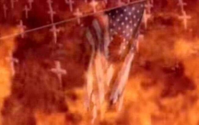 Bandeira norte-americana aparece em chamas em vídeo divulgado pela ditadura de Kim Jong-Un
