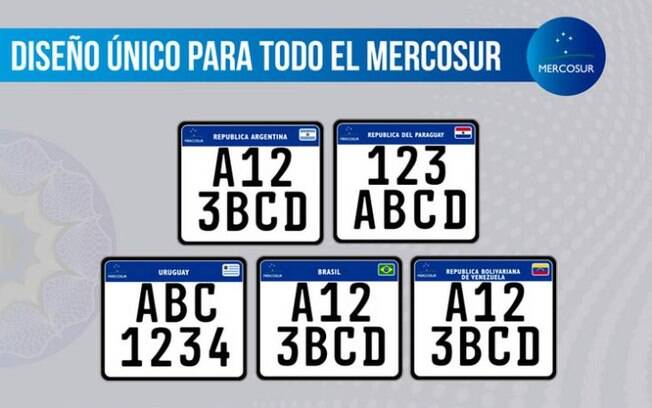 Novo padrão de placas para motos para todo o Mercosul.