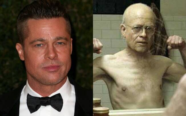 Brad Pitt ficou irreconhecível para gravar o filme 'O curioso caso de Benjamin Button', em 2008