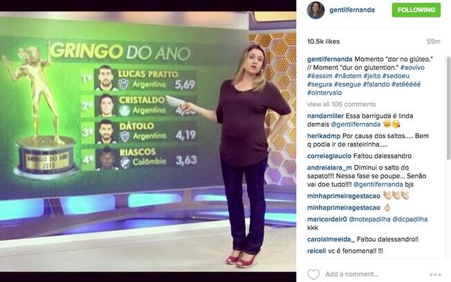 Fernanda Gentil se diverte com posição 'estranha' durante apresentação do Globo Esporte do Rio de Janeiro