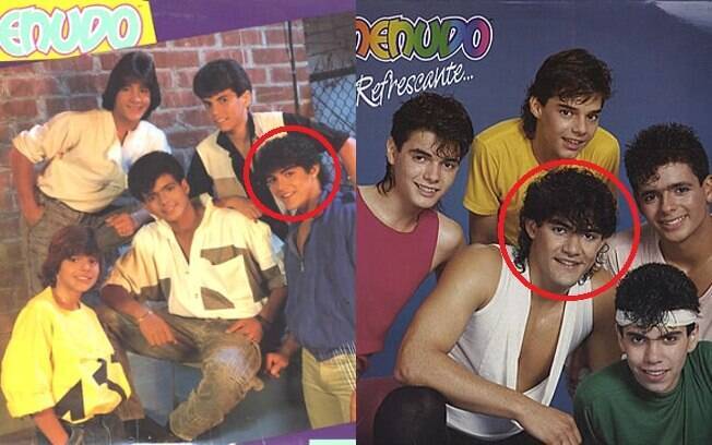 Charlie ainda com seus cabelos encaracolados nas capas dos LPs dos Menudo de 1985 e 1986