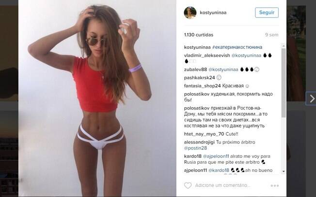 Ekaterina Kostyunina, a árbitra gata da Rússia. Foto: Instagram/Reprodução