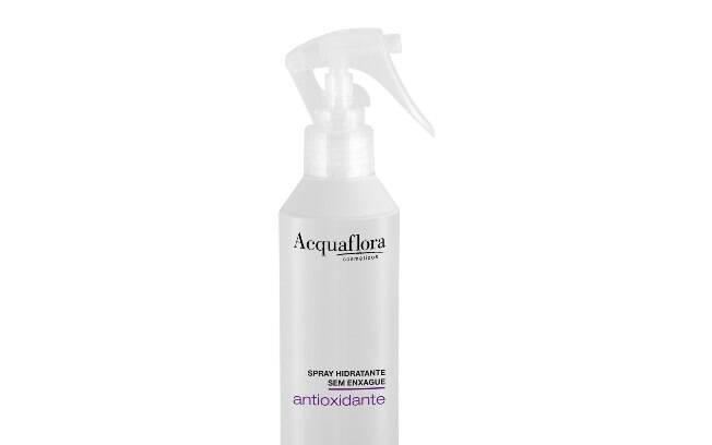 Spray hidratante de violeta e açaí, sem enxague e com filtro solar (Acquaflora): R$ 27,59 (240 ml)