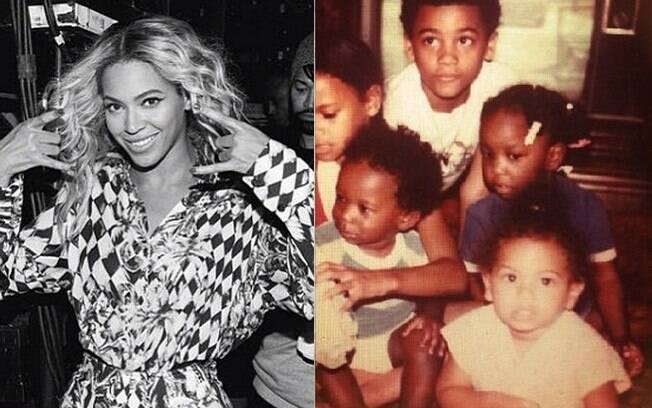 Beyoncé relembra infância com foto no Instagram. A cantora é a menina do pé da foto