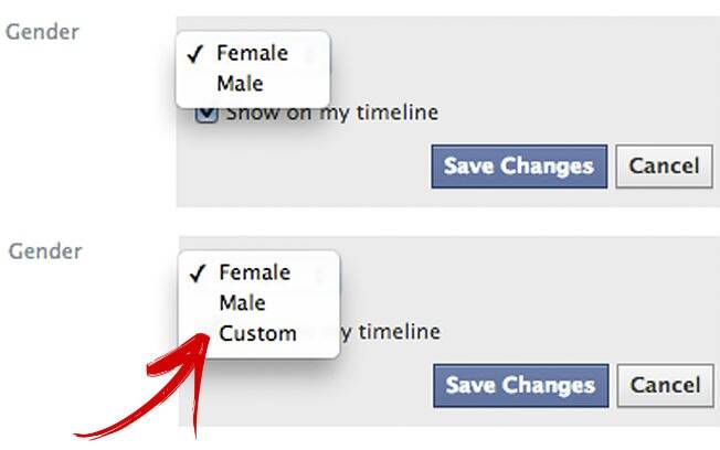 Nova função do Facebook que permite a inserção de gênero além do feminino e masculino