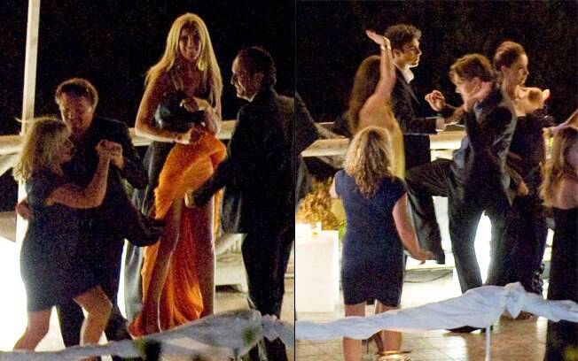 Leonardo DiCaprio pareceu animado durante o casamento do produtor Ryan Kavanaugh. O ator dançou com cinco mulheres diferentes