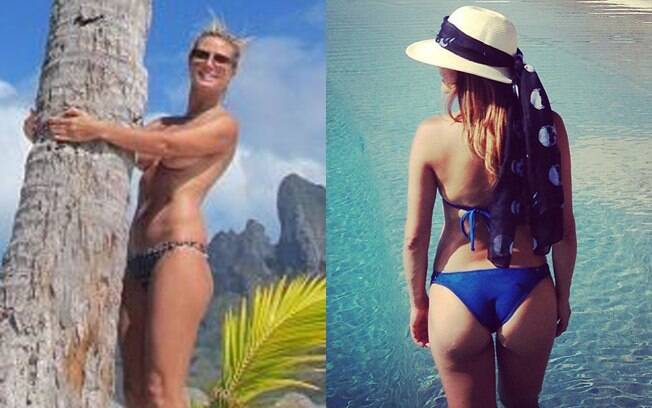 Heidi Klum e Nívea Stelmann curtem as férias pelo mundo