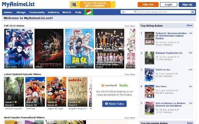 My Anime List é um imenso banco de dados sobre animes e mangás criado especialmente para o público dos otakus