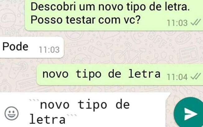 O novo tipo de letra no whatsapp tem um espaçamento mais elegante