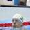 Cielo cospe pequeno jato de água pela boa após garantir vaga para a final dos 50 m livre. Foto: AFP