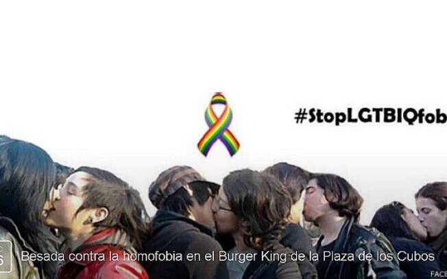 Campanha espanhola pretende promover um beijaço em frente ao Burger King em que dois homossexuais foram expulsos por se beijarem