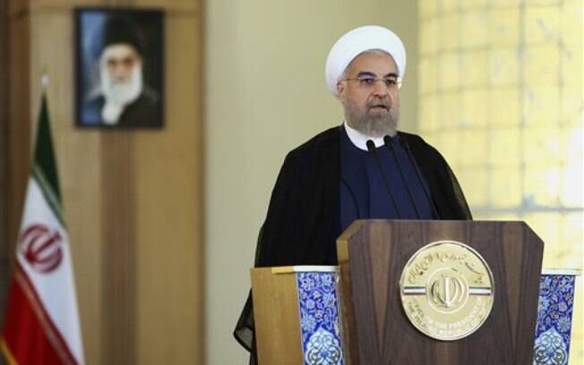 Presidente do Irã, Hassan Rohani, anuncia acordo nuclear em rede nacional (14/07)
