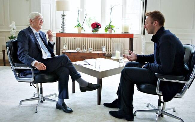 Ian Thorp durante a entrevista ao jornalista Michael Parkinson