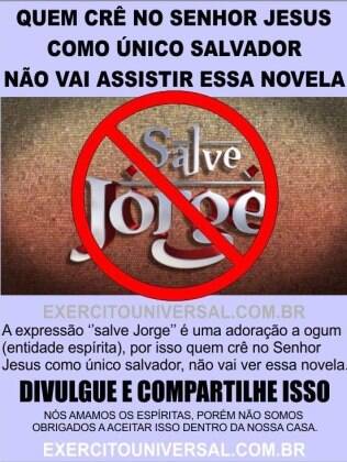 Cartaz critica na internet a novela
