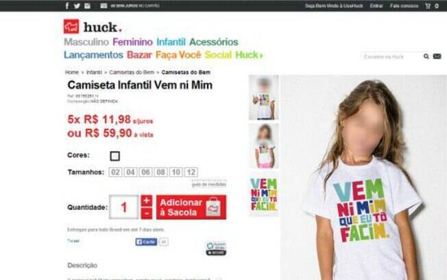 Camiseta que era vendida no site UseHuck