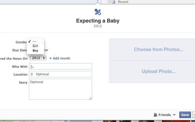 Facebook ganha novo evento para informar chegada do novo bebê aos amigos