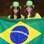 De cartolas na cabeça, belas brasileiras agitam a torcida do Brasil. Foto: Getty Images