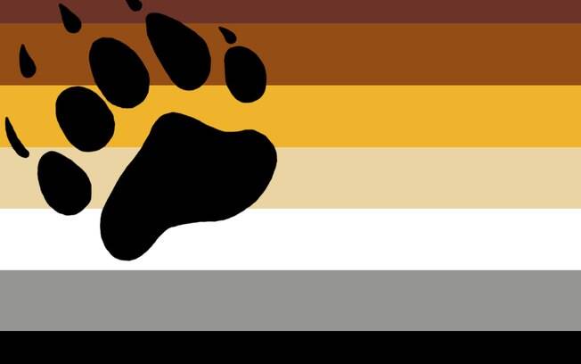 Nada de arco-íris: mais sóbria, a bandeira ursina tem uma simpática pata de urso