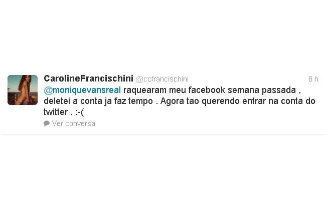 Carol Francischini, em desabafo à amiga Monique Evans