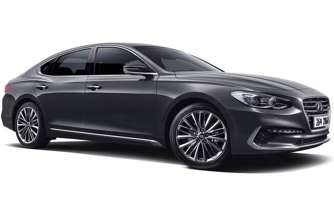 Previsto para chegar na Coreia do Sul em novembro, o novo Hyundai Azera só será lançado no ocidente em 2017. Previsto para chegar na Coreia do Sul em novembro, o novo Hyundai Azera só será lançado no ocidente em 2017.
