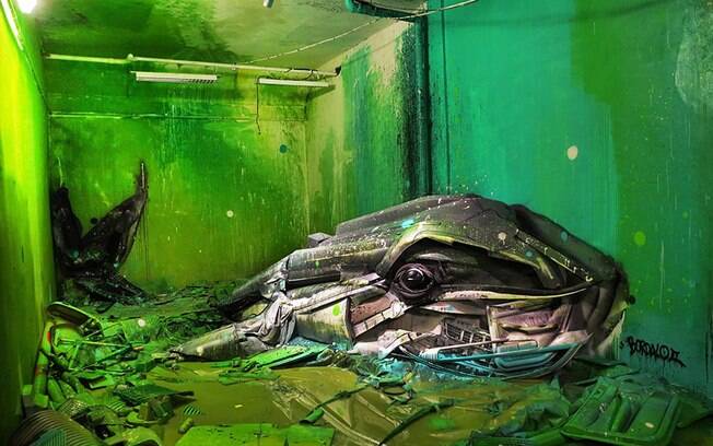 Artur Bordalo cria esculturas de animais a partir de objetos qe viraria lixo